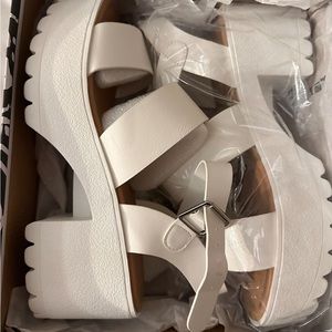 Brand new wedges white PU size 9